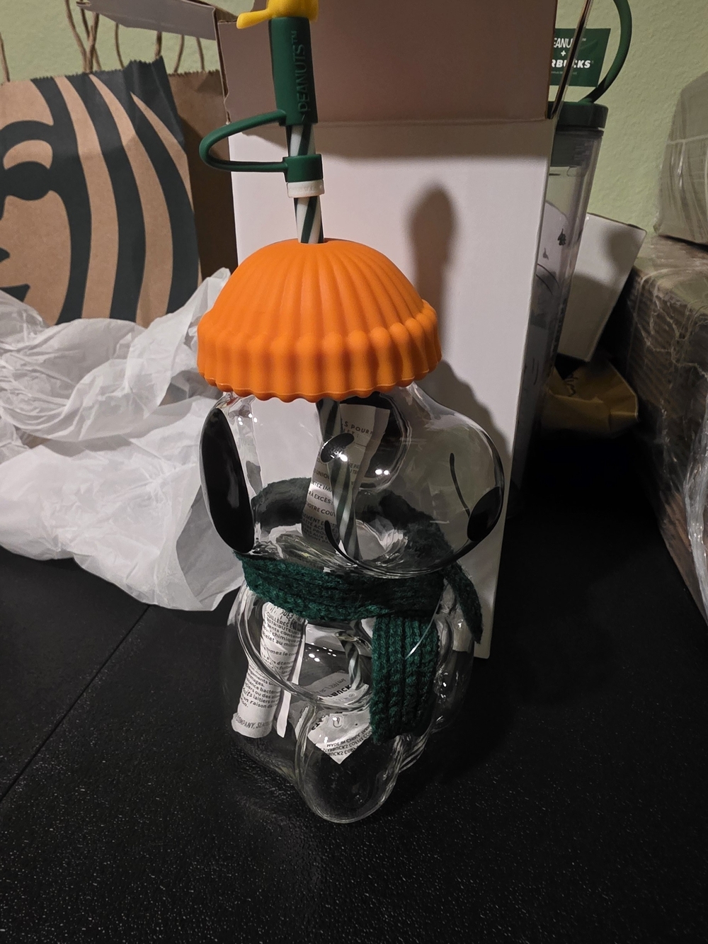 Peanuts Snoopy Starbucks Glass